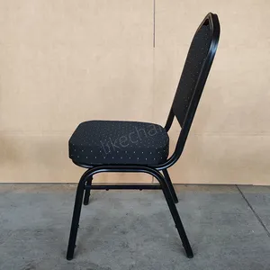 Factory Price Stacking Iron Frame Fabric Cover Thick Padding 500lbs 250kg Load SGS Certified Banquet Chair thumbnail-5