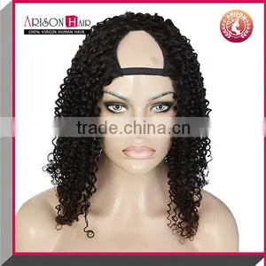 Qingdao Kinky Curly u Part Wig Virgin Indian Hair Machine Made Human Hair Wig thumbnail-6