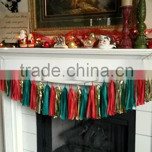 New Years Eve Decoration Handmade TISSUE PAPER TASSEL GARLAND Quality Choice thumbnail-5