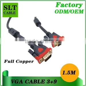 Professional Manufacturer VGA Cable Male to Male 15pin 3+9 Full Copper 1.5m VGA Cable for Multimedia thumbnail-2