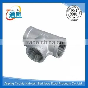 Made in China Casting Female Stainless Steel 316 3/4" Equal Tee thumbnail-1