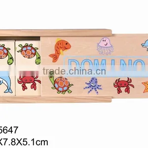 China Online Shopping 28 Pcs Hot-sale Sea Animal Baby's Safety Gift Small Size Puzzle Wooden Boxkids Domino Game Set thumbnail-5