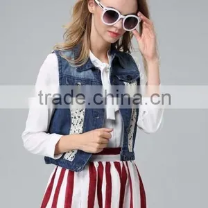 Women Fashion Retro Joker Sleeveless Denim Vest Girls thumbnail-5