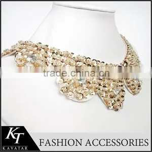 2015 New Arrivel Product! Bowknot Decorate Coller Necklace Crystal Rhinestone Beaded Lady Dress Accessory Necklace Collar Lace thumbnail-3