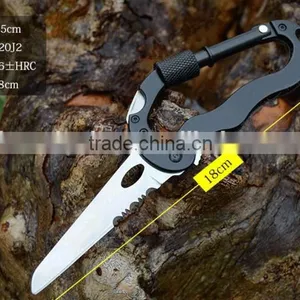 Outdoor Black Multipul-purpose Aluminum Alloy Snap Hook, Aluminum Carabiner With Screw ,with Knife ,with Bottle Opener thumbnail-3