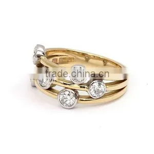 14K Gold Stacking Ring Diamonds Ruby and Clear Gemstone Stacking Rings Sets of 3 thumbnail-6