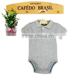 Polar Collar 100% Cotton Baby Grey Romper Knitted Baby Boy Bodysuit thumbnail-1