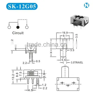 SK-12G05 Horizontal Slide Switch thumbnail-1