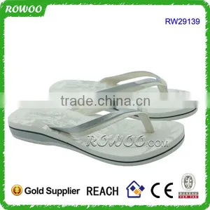 White and Green Low Price Ladies Sandals Girl Latest Flat Sandals thumbnail-1