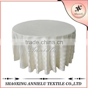Cheap 120" Cream Jacquard Wedding Table Cloth thumbnail-1