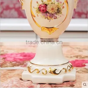 Gold Outline Home Goods Ceramic Vase Table Lamp in Bedroom thumbnail-5