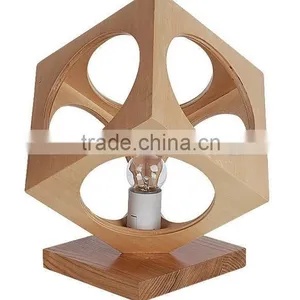 Home Decoration New World Cube Wood Table Lamp thumbnail-1