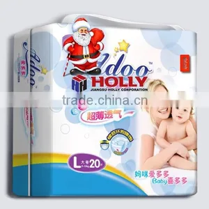 Super Size L Soft Breathable Leak Guard Disposable Baby Diaper Hand Carry Packing Cheap Competitive Price OEM ODM Free Sample thumbnail-1