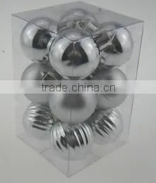 Silver 30MM Plastic Xmas Decoration Ball thumbnail-1