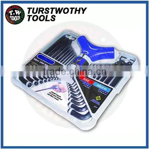 18PCS in 1 t Handle Interchangeable S2 Metric SAE Size Hex Key Wrench Set thumbnail-1