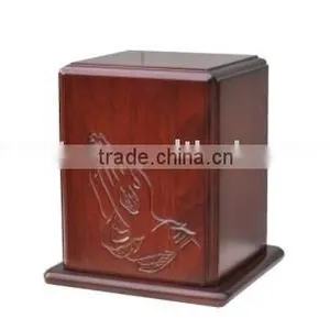 Solid Mahogany Wooden Cremation Urn thumbnail-1