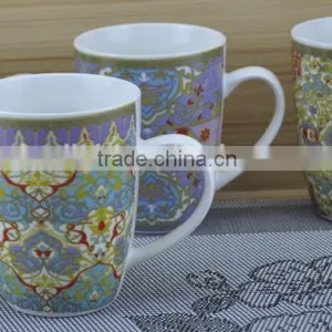 11OZ Whorl Design Full Decal Print Coffee Cups, Shiny Surface New Bone China Mug, KL8009-297 thumbnail-3