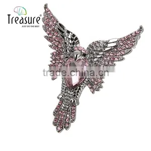 Brand Treasure Eagle Brooch Yiwu New Design Fashion Wedding Diamond Eagle Brooch thumbnail-3