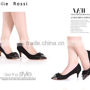 Office Lady Black Fabric Shoes Steel Toe Low Heel Pumps Shoes for 2016 thumbnail-4