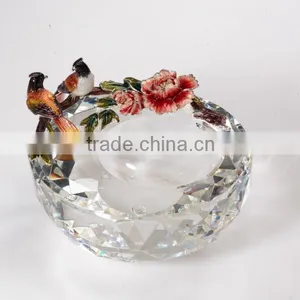 Crystal Ash Tray RORO Art-crystal & Enamel R-7625G thumbnail-3