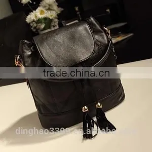 European Style Fashion Backpack Cool Lady Black Backpack High Quality PU Backpack thumbnail-1