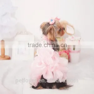 Dog Clothes Dog Wedding Dress With Pearl thumbnail-2