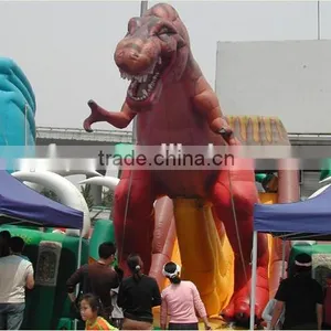 Dinosaur Cartoon Inflatable Waterproof Slide / Dinosaur Bouncy Castle thumbnail-1