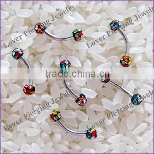 Popular Design With Epoxy Covering Stainless Steel Unique Eyebrow Rings [FC-840] thumbnail-1