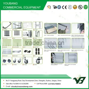 2015 Hot Sell NSF 48x14 Inch Heavy Duty 5 Layer Home Use Wire Epoxy Display Rack (YB-WS011) thumbnail-5