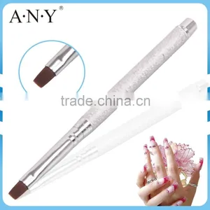 ANY Nail Art Beauty Care Metal Handle Flat Head Nail Brush UV Gel Nails thumbnail-1
