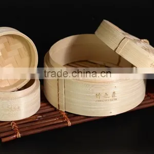 Various Printed 12 Inch Bamboo Steamer One Layer One Lid thumbnail-2