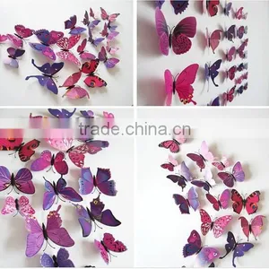 12pcs 3D PVC Butterflies DIY Butterfly Art Decal Home Decor Wall Mural Stickers thumbnail-1