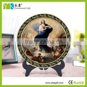 Eco-friendly Religious Catholic Christian Blessed Virgin Mary Baby Angels Decorative Carbon Custom Tourist Souvenir Plates thumbnail-2
