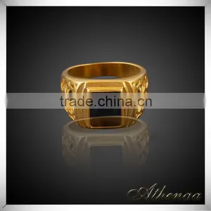 ATHENAA Good Quality Brass Hot Selling Handsome Men's Ring 18k Gold Jewelry Wholesale thumbnail-2