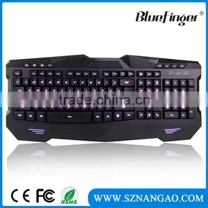 Shenzhen Factory Red Blue Purple Colored USB Wired Backlit Keyboard for Gaming thumbnail-1