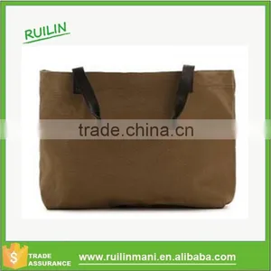 Simple Handbags Ladies 2015 Canvas Tote Leather Straps thumbnail-3