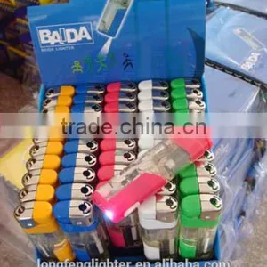 Cigarette Plastic Material Gas Electronic Refilling Lighter With LED Light thumbnail-6