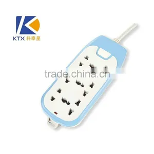 6 Outlets Horizontal Universal Power Extension Socket With 3M Cable thumbnail-1