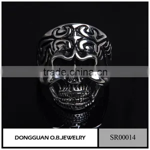 Skull Silver Ring For Men,Skull Ring Silver Jewelry Gothic,Silver Skull Titanium Ring thumbnail-6