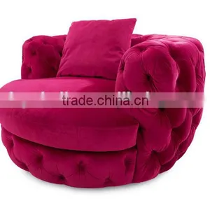 Living Room Furniture Upholstered Recliner Single Armrest Round Sofa for Apartment thumbnail-1