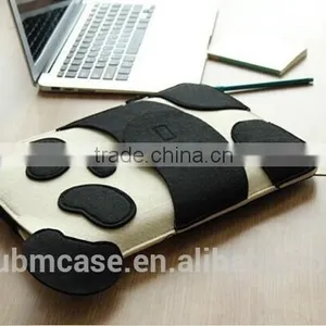 FASHION New Arrive BUBM Black Color 9.7 Inch Wool Felt Tablet Case Cute Cartoon Panda Bag thumbnail-4
