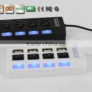 Super Speed Usb Por Hub, 5Gbps 4 Port Usb 3.0 Hub With Individual Switches and LED Indicators thumbnail-2