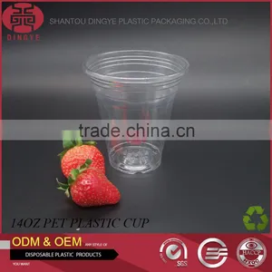 Disposable Plastic Cups PET Material 14Oz High Transparent thumbnail-1