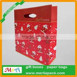 Chocolates Carrier Bags Hot Cafe Candy Die Cut Handle Paper Packaging Euro Totes Bags thumbnail-1