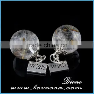 20mm Clear Transparent Resin Ball With Dandelion ,dandelion Resin Ball With Wish Pendant thumbnail-1