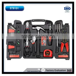129pcs Hand Tool Kits 3m Measure Tape Bit Holder Wire Plier Claw Hammer thumbnail-1