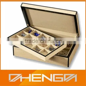 High Quality Customized Made in China Wooden Cufflinks Packaging Box With Acrylic Lid thumbnail-2
