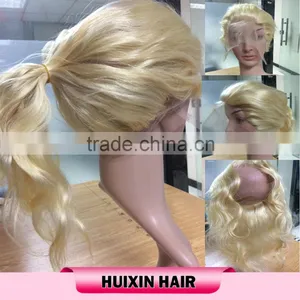 Malaysian Human Hair Lace Frontal With Lace Band 360 Lace Closure 613 Blonde thumbnail-1