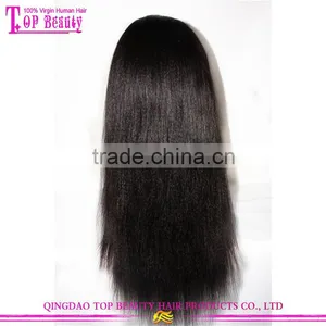Indian Remy Human Hair Wigs Light Italian Yaki Straight Lace Front Wigs With Baby Hair 130% Density Yaki Wigs thumbnail-5