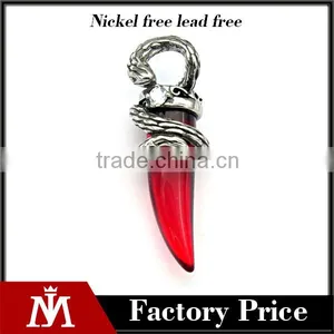 Wholesale Fashion Pendant Jewelry Red Wolf Punk Pendant Stainless Steel Casting Charm Pendant thumbnail-1
